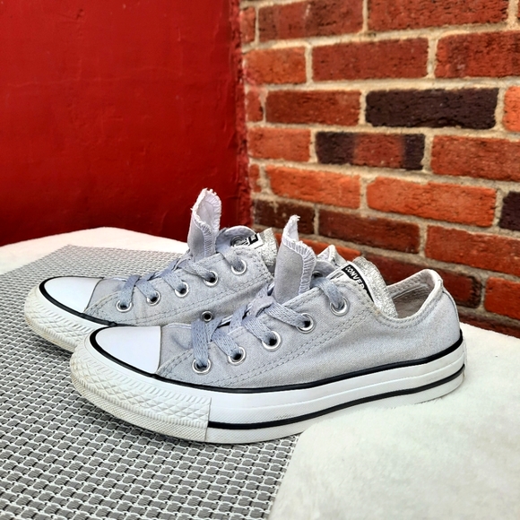Converse Chuck Taylor All Star Low Top Sneaker Sparkle Double Tongue 5 - Picture 2 of 12